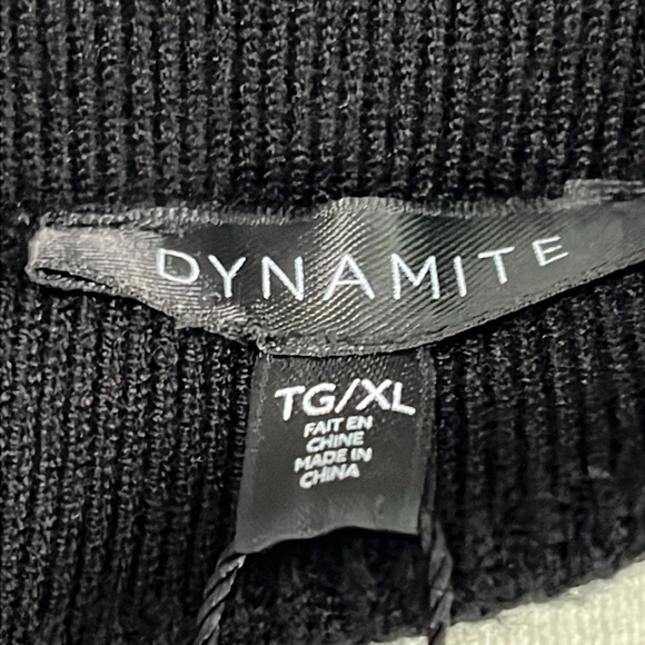 Dynamite Contrast Ribbed Mini Skirt Knit White and Black - Picture 8 of 8